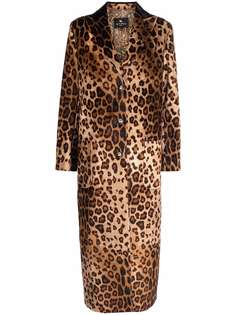 ETRO пальто с леопардовым принтом