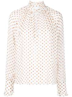 Jonathan Simkhai шелковая блузка Monica в горох