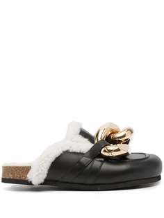 JW Anderson WOMENS SHEARLING CHAIN LOAFER - LEATHER