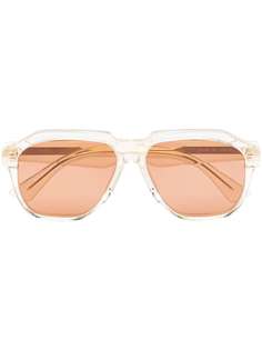 Bottega Veneta Eyewear солнцезащитные очки с геометричной оправе