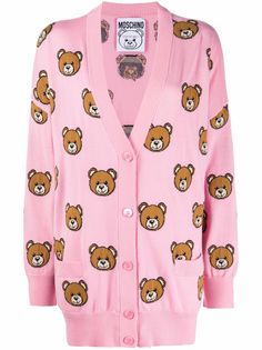 Moschino кардиган Teddy Bear вязки интарсия