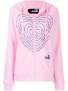 Love Moschino heart print zipped hoodie