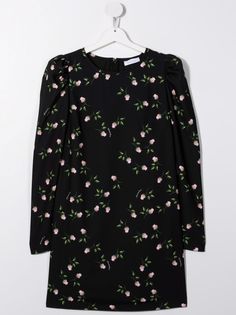 Monnalisa TEEN floral-print puff-sleeves dress