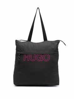 HUGO сумка-тоут с вышитым логотипом