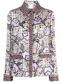 Chanel Pre-Owned рубашка Camélia 2004-го года с логотипом CC