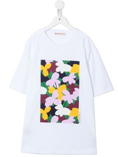 Marni Kids футболка с цветочным принтом