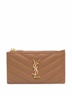 Saint Laurent картхолдер на молнии с монограммой
