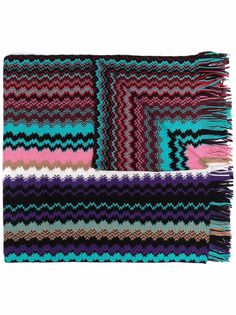 Missoni шерстяной шарф с узором зигзаг