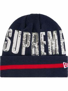 Supreme шапка бини New Era с пайетками
