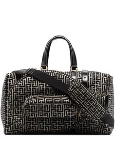 Balmain monogram-jacquard cotton holdall