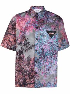 MSGM рубашка с короткими рукавами и цветочным принтом