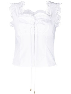 Alberta Ferretti топ с кружевом