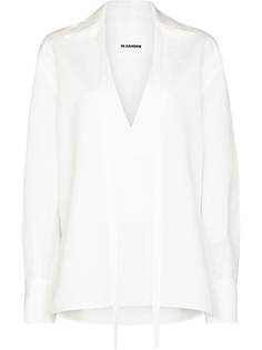 Jil Sander рубашка свободного кроя с завязками