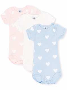 Petit Bateau комплект из трех боди с принтом