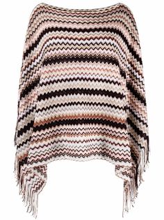 Missoni пончо с узором зигзаг