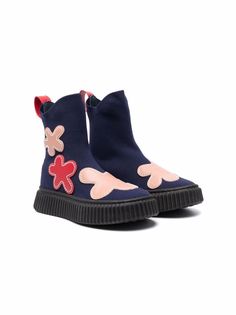 Marni Kids ботинки с цветочной нашивкой