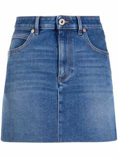 Valentino джинсовая юбка мини с завышенной талией
