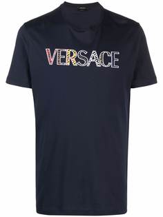 Versace футболка с вышитым логотипом