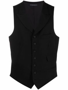 Yohji Yamamoto жилет строгого кроя с контрастной вставкой