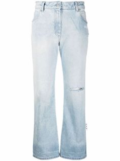 Off-White прямые джинсы с завышенной талией