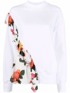 MSGM толстовка с цветочным принтом и оборками