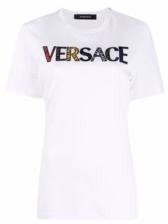Versace футболка с вышитым логотипом
