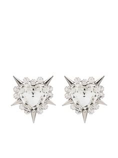 Alessandra Rich spike heart earrings