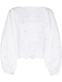 GANNI broderie anglaise blouse