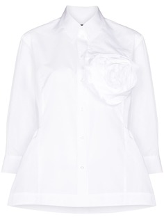Simone Rocha floral-appliqué cotton shirt