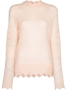 Simone Rocha heart stitch scallop edge jumper