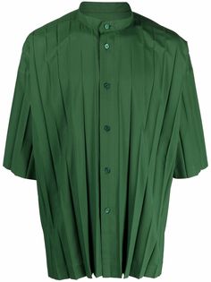 Homme Plissé Issey Miyake plissé short-sleeved shirt