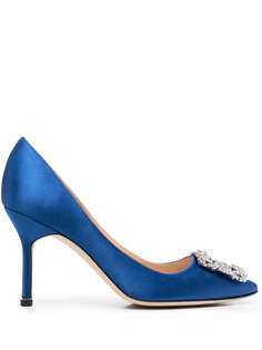 Manolo Blahnik Hangisi 95mm crystal-buckle pumps