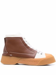JW Anderson leather and canvas high-top sneakers