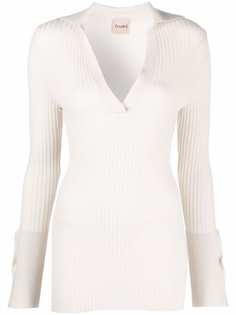 Nude knitted long-sleeve top