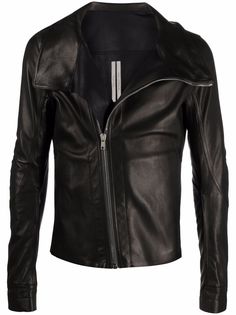 Rick Owens asymmetric leather jacket