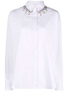 Pinko embellished-collar cotton shirt