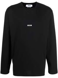MSGM logo-print longsleeved T-shirt