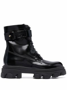 Chiara Ferragni high-shine lace-up combat boots