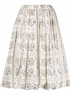 Sara Lanzi high-waisted floral-print pleated skirt
