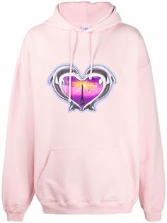 VETEMENTS heart print drawstring hoodie