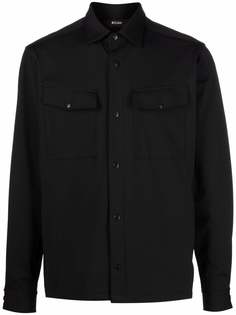 Z Zegna long-sleeved press-stud shirt