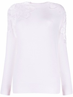 Ermanno Scervino кашемировый джемпер с кружевом