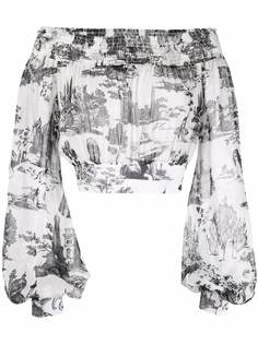 Philipp Plein укороченная шелковая блузка Georgette