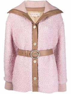 Marni шерстяное пальто с поясом