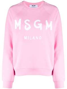 MSGM джемпер с круглым вырезом и логотипом