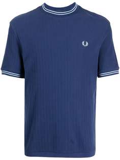 FRED PERRY футболка в рубчик с вышитым логотипом