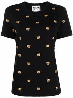 Moschino футболка с вышивкой Toy Bear