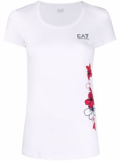 Ea7 Emporio Armani футболка с короткими рукавами и цветочным принтом