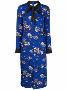 RED Valentino платье с бантом и цветочным принтом