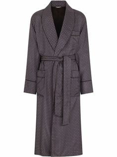 Dolce & Gabbana шелковый халат с геометричным принтом